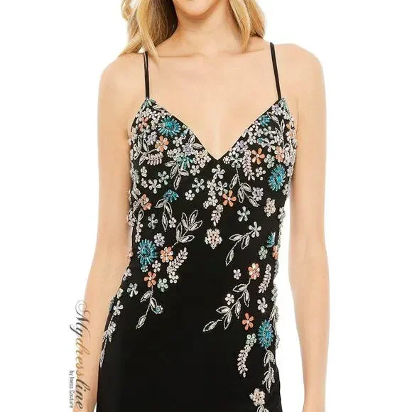 MAC DUGGAL Women's Black Sweetheart A-line Slit Dress Size 16 NWT - Picture 2 of 13